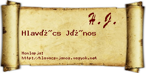 Hlavács János névjegykártya