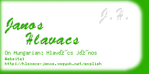 janos hlavacs business card